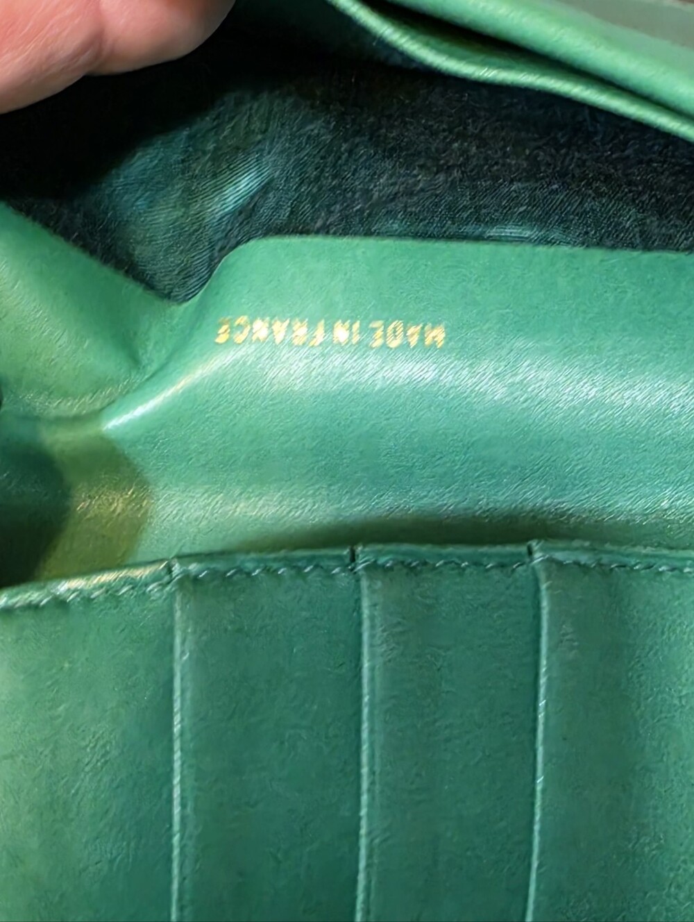 Vintage Chanel Caviar Classic Long Flap Wallet in Emerald Green - WITH COA - Picture 8 of 16